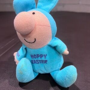 Hoppy Easter Blue Plush Bunny